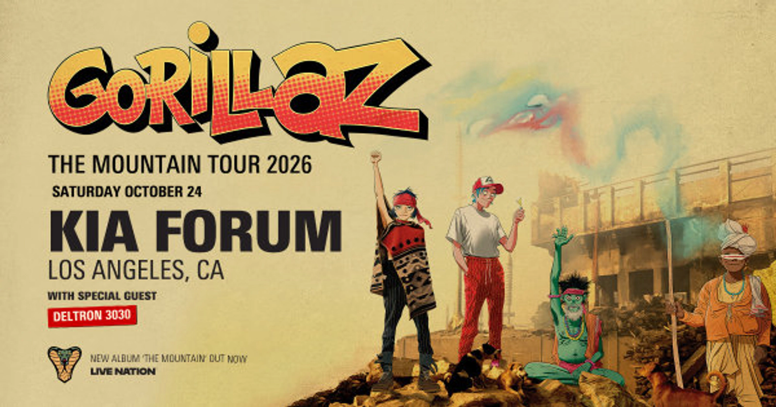 Enter to Win a Pair of Tickets to see Gorillaz at Kia Forum! (10/24)