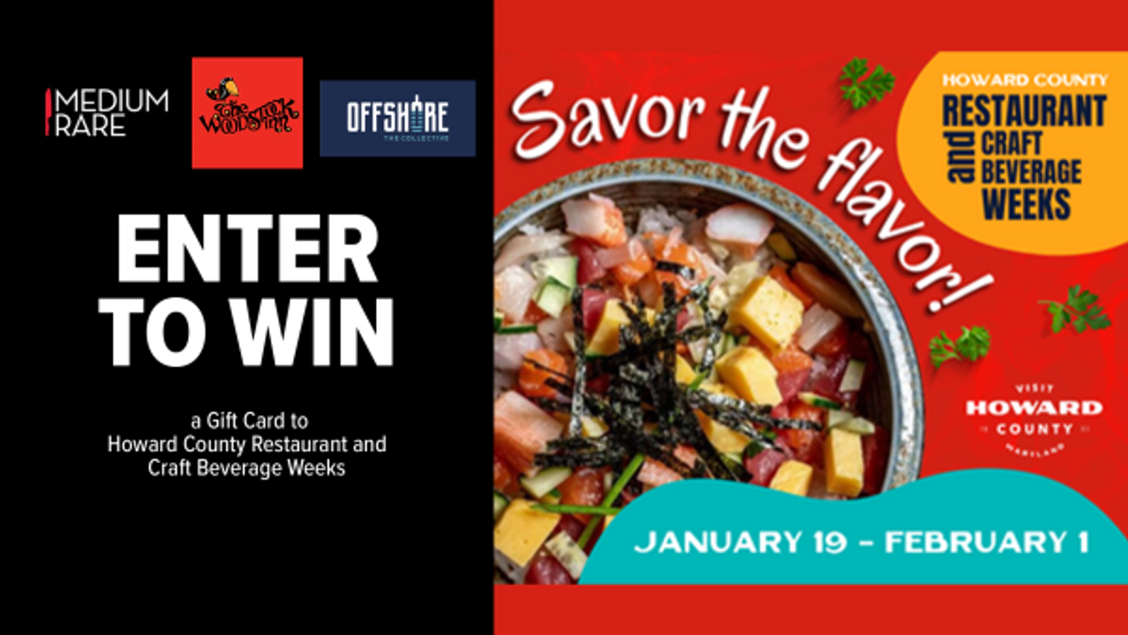 Howard County Winter Restaurant and Craft Beverage Week Giveaway