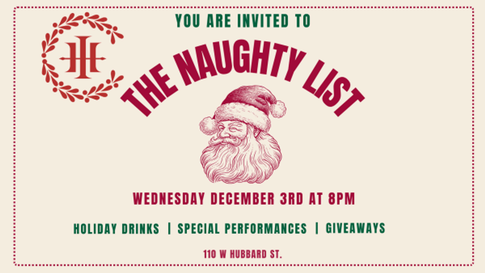 RSVP To The Naughty List Wednesdays At Hubbard Inn