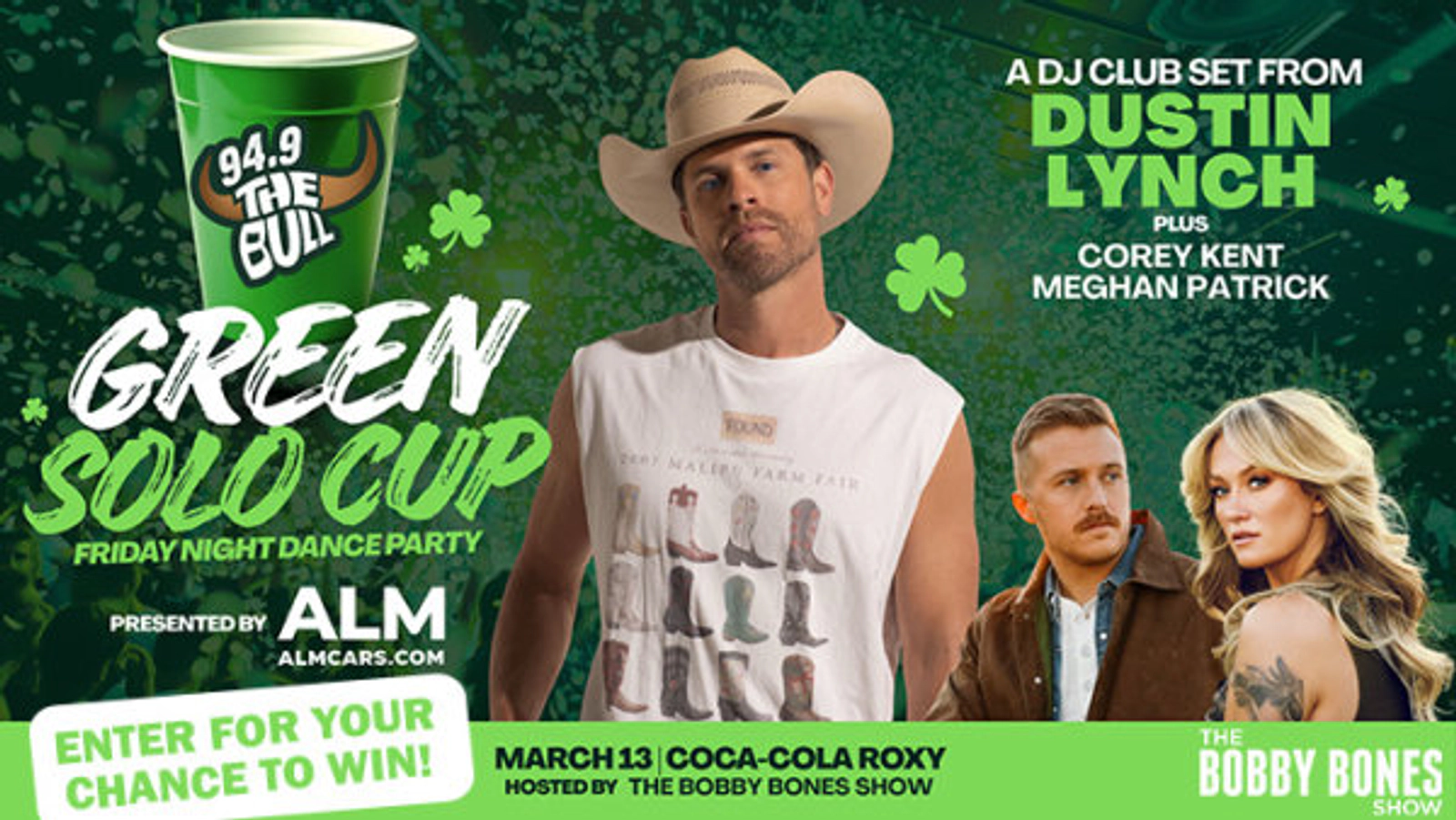 The Bobby Bones Show's Dustin Lynch Green Solo Cup Flyaway Sweepstakes