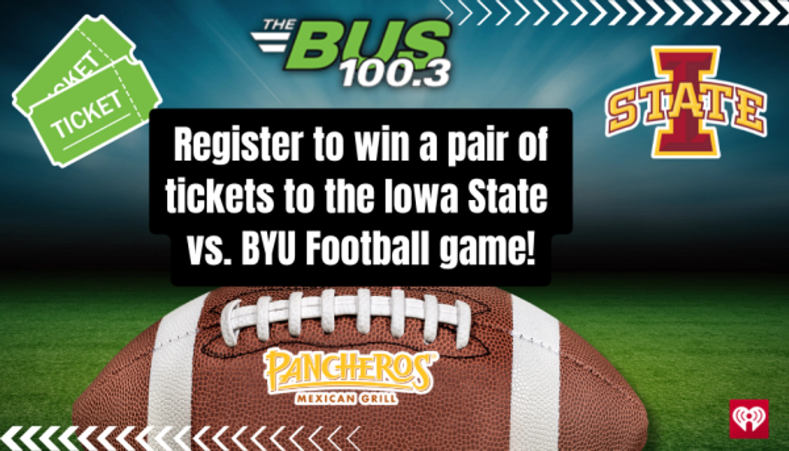 Register to win a pair of tickets to the Iowa State vs. BYU Football game!