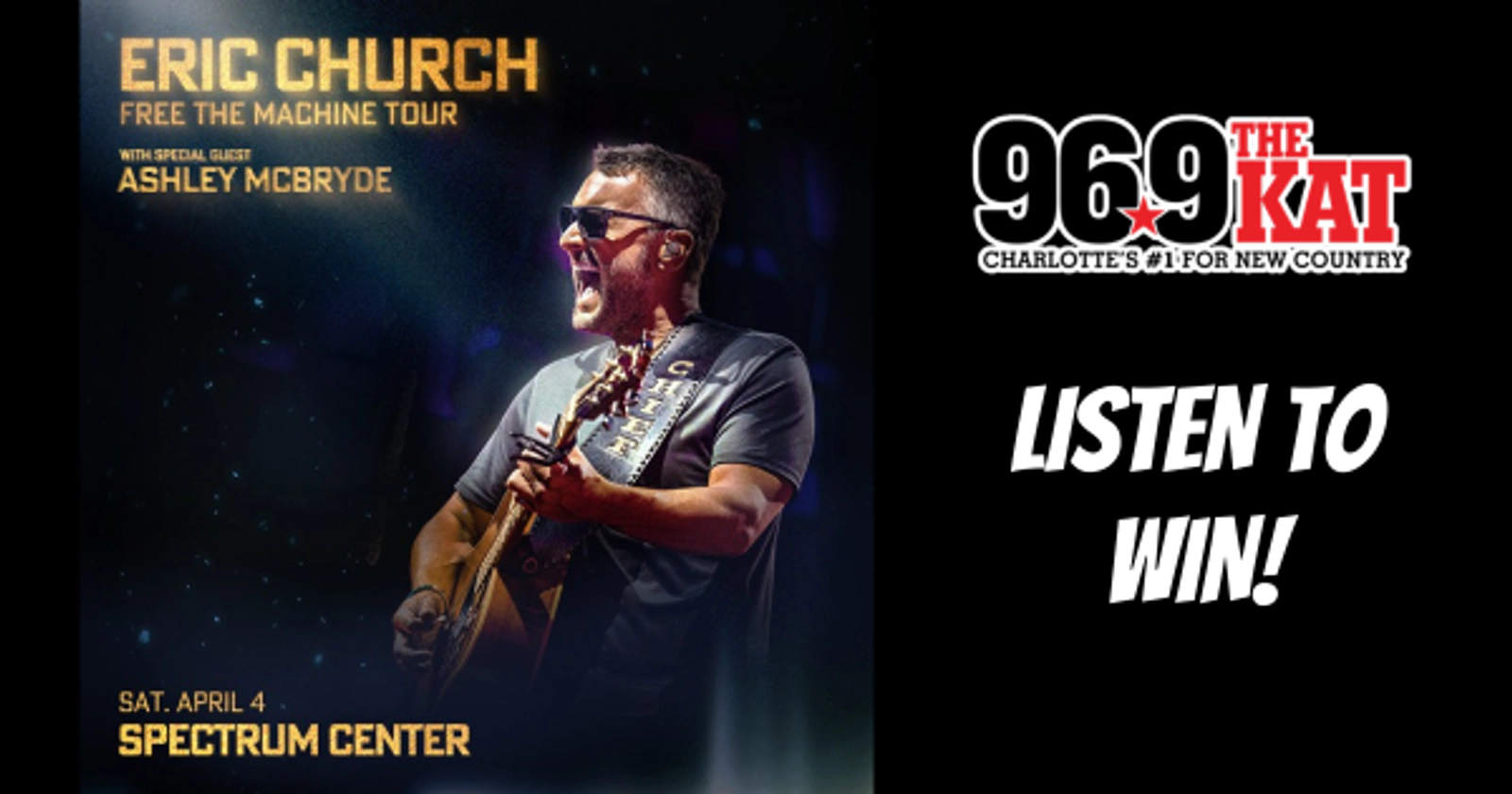 Listen to win tickets to Eric Church!