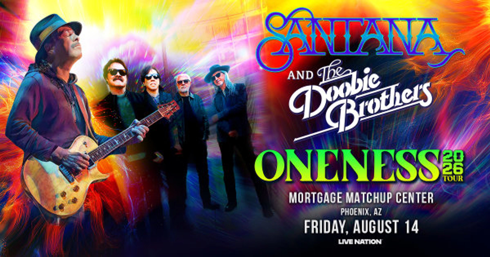Win tickets to see Santana & The Doobie Brothers: Oneness Tour 2026