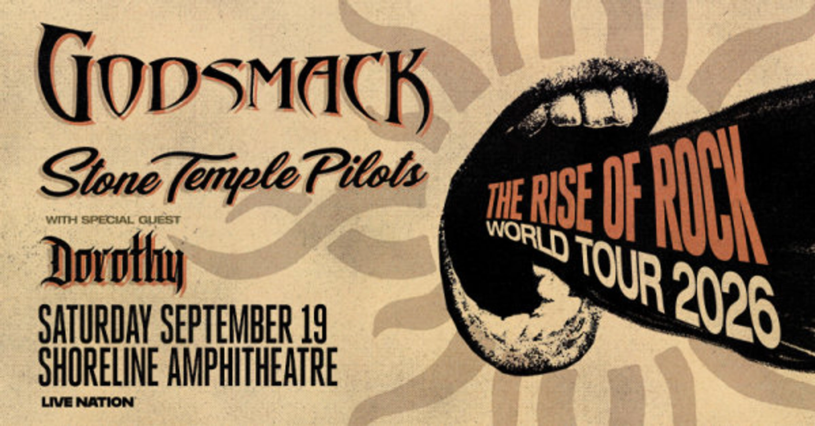 Win Tickets to the RISE OF ROCK WORLD TOUR 2026 with Godsmack + Stone Temple Pilots