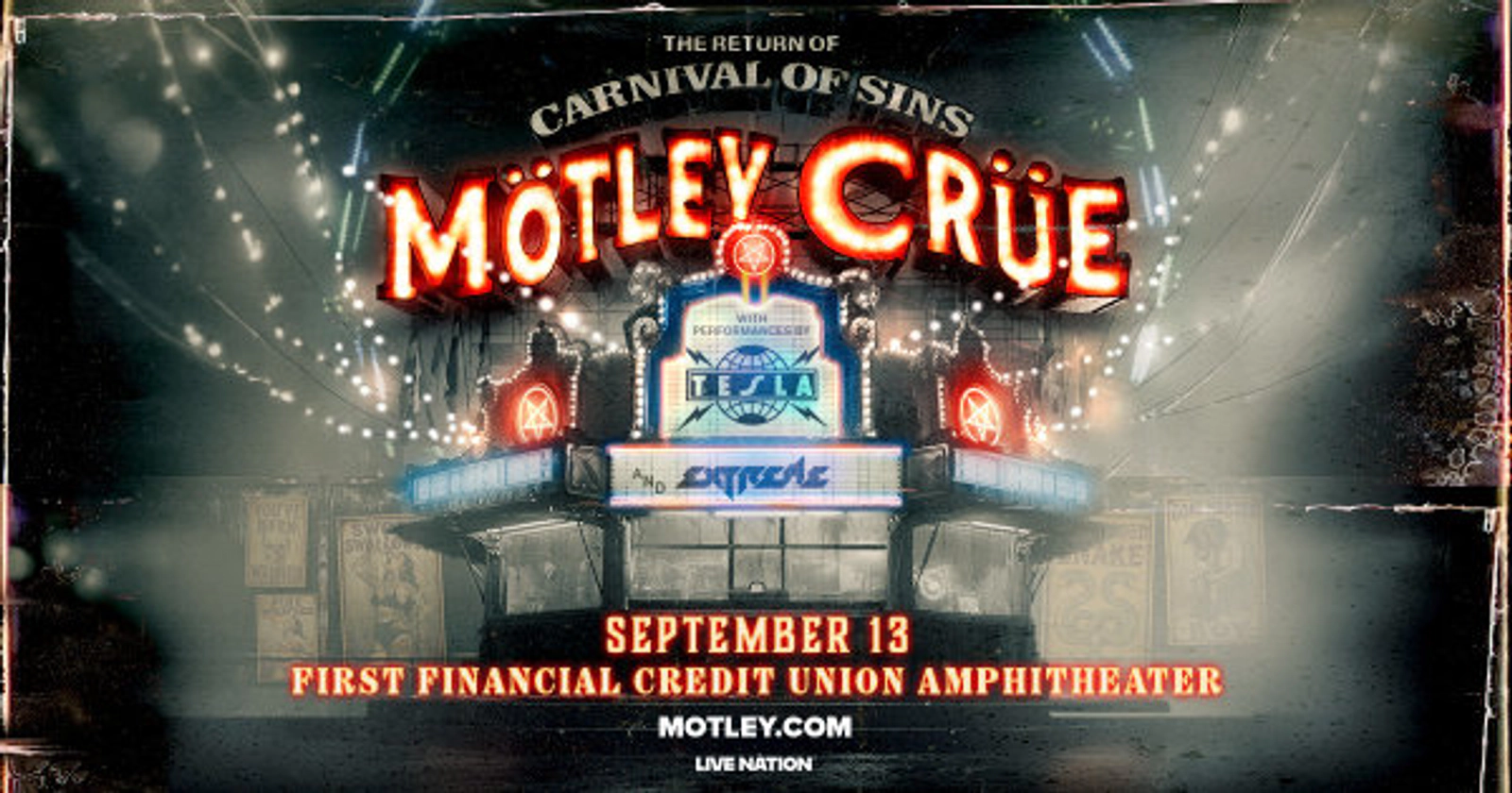 Win Tickets to see Motley Crue at First Financial Credit Union Amphitheater (Formerly Isleta Amphitheater)!