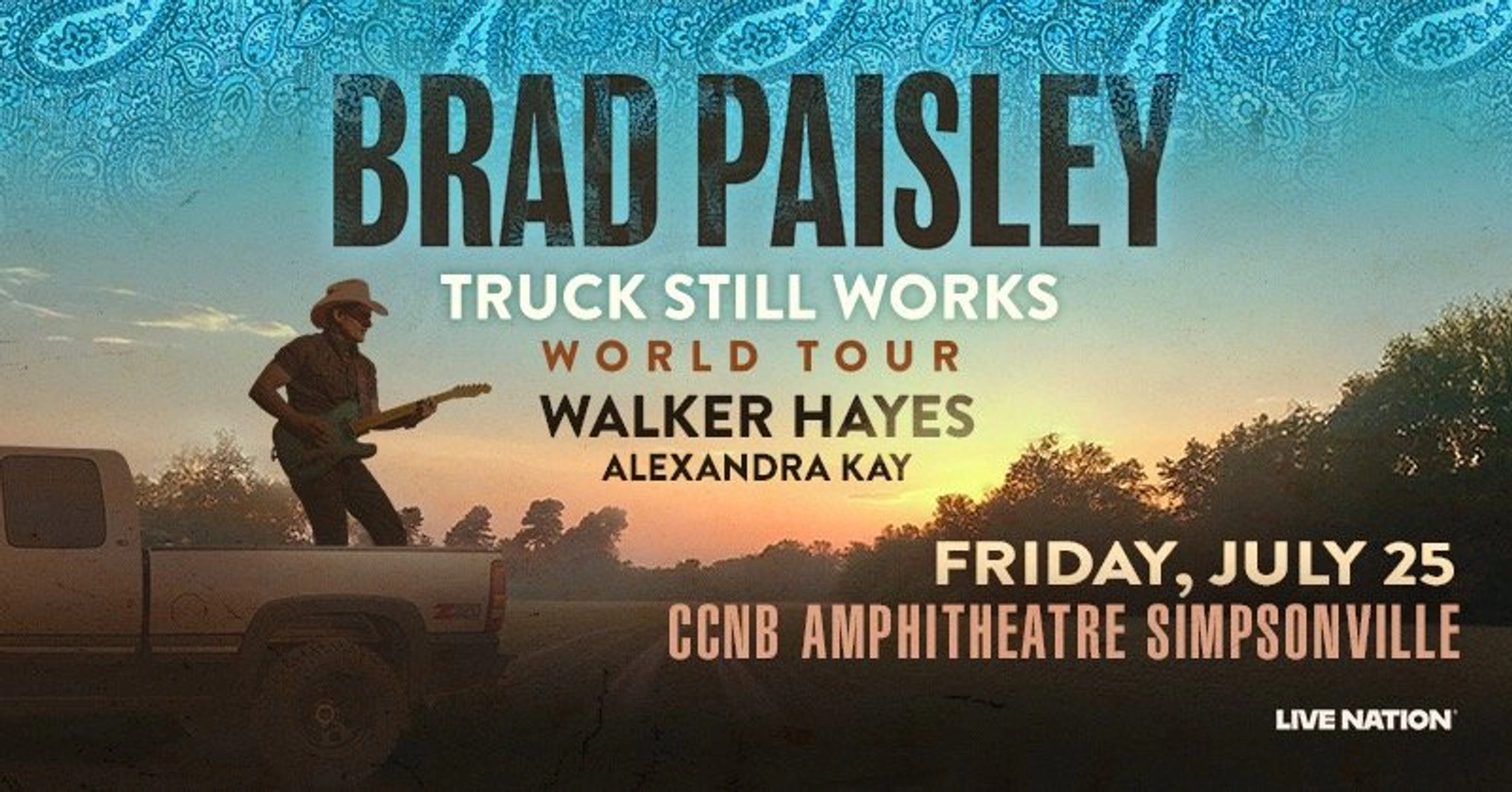 Brad Paisley @ CCNB Amphitheatre Simpsonville 7/25 | WCOS | WCOS