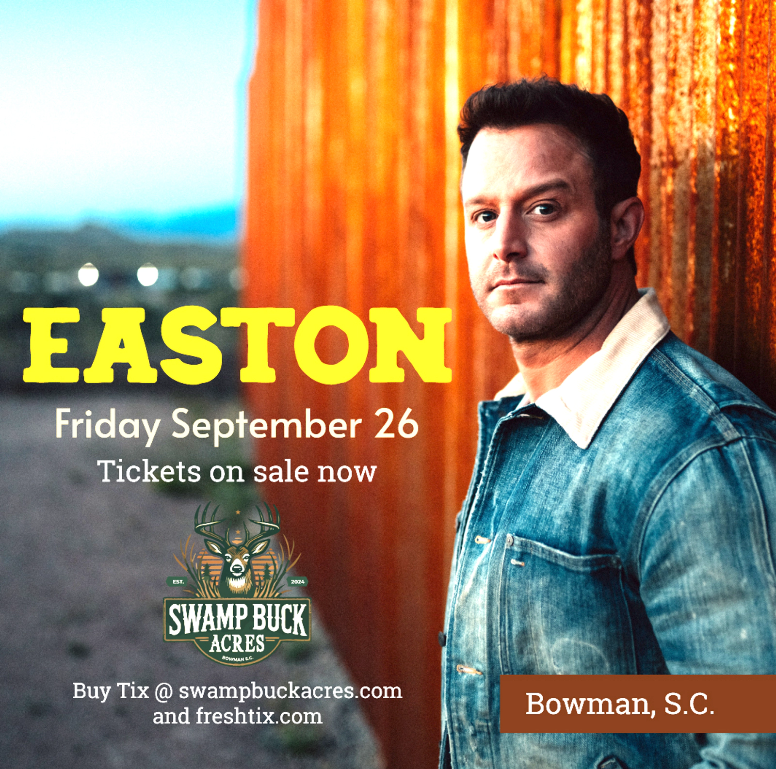 Win Tickets to Easton Corbin @ Swamp Buck Acres September 26th