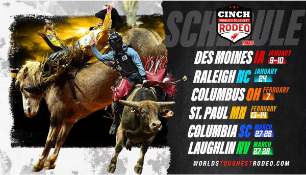 Win Tickets To CINCH WORLD'S TOUGHEST RODEO March 27th & 28th At Colonial Life Arena