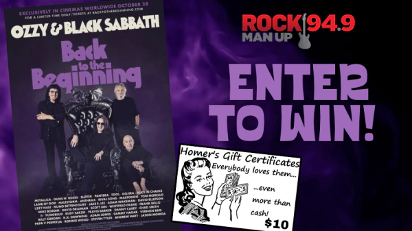 Enter to Win Ozzy & Black Sabbath: Back to the Beginning Tickets and a Homer's Music Gift Certificate!