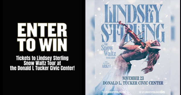 Win a Pair of Tickets to Lindsey Stirling's "Snow Waltz Tour" at the Donald L Tucker Civic Center