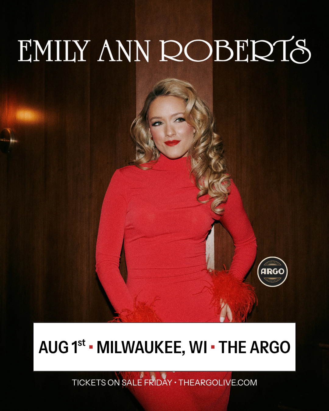 You could win a pair of tickets to see Emily Ann Roberts at The Argo on August 1st!