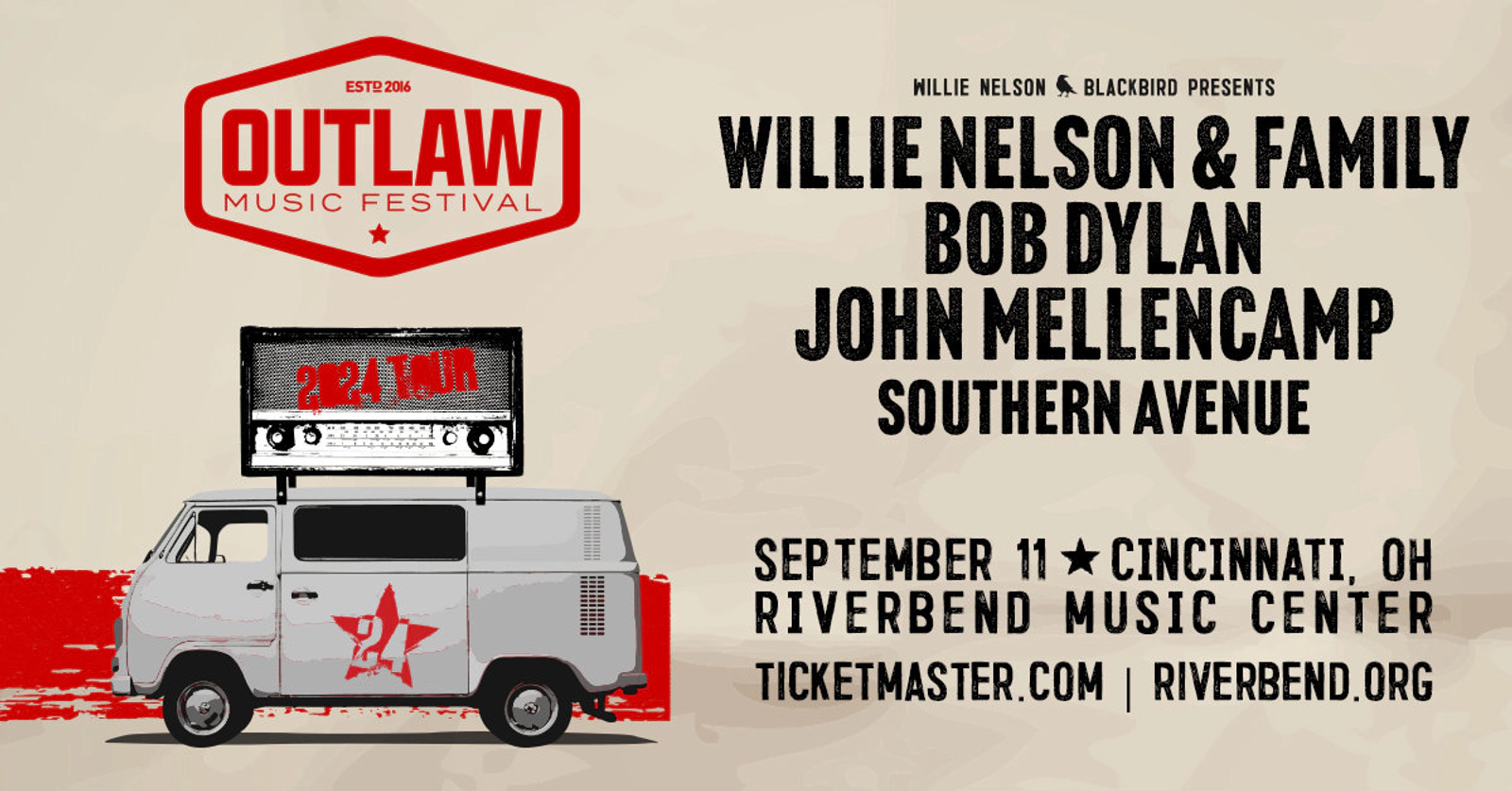 [WIN TICKETS] Outlaw Music Festival 2024 Riverbend Music Center