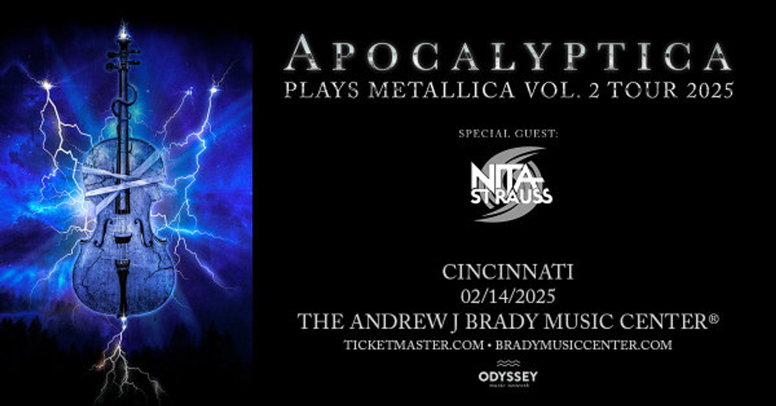 [WIN TICKETS] Apocalyptica Plays Metallica Vol. 2 @ The Andrew J Brady Music Center - Thumbnail Image