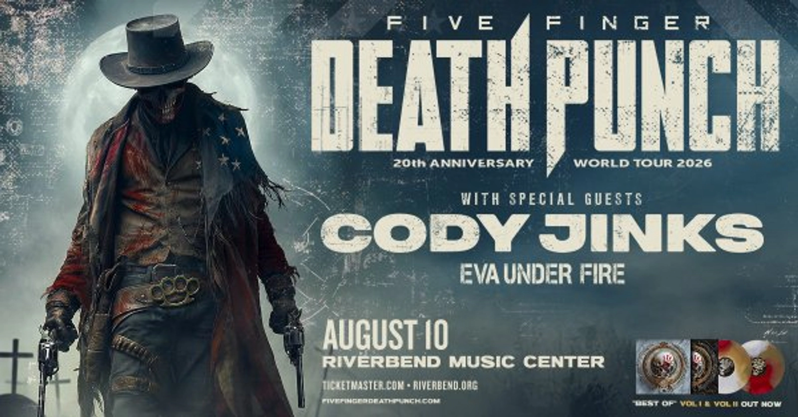 [WIN TICKETS] FIVE FINGER DEATH PUNCH @ RIVERBEND MUSIC CENTER