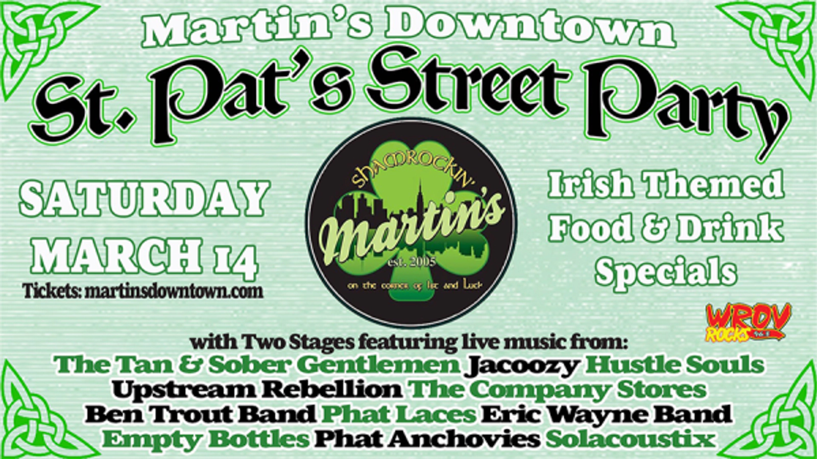 Win Tickets to Martin's Downtown ST. PAT'S STREET PARTY! ☘️