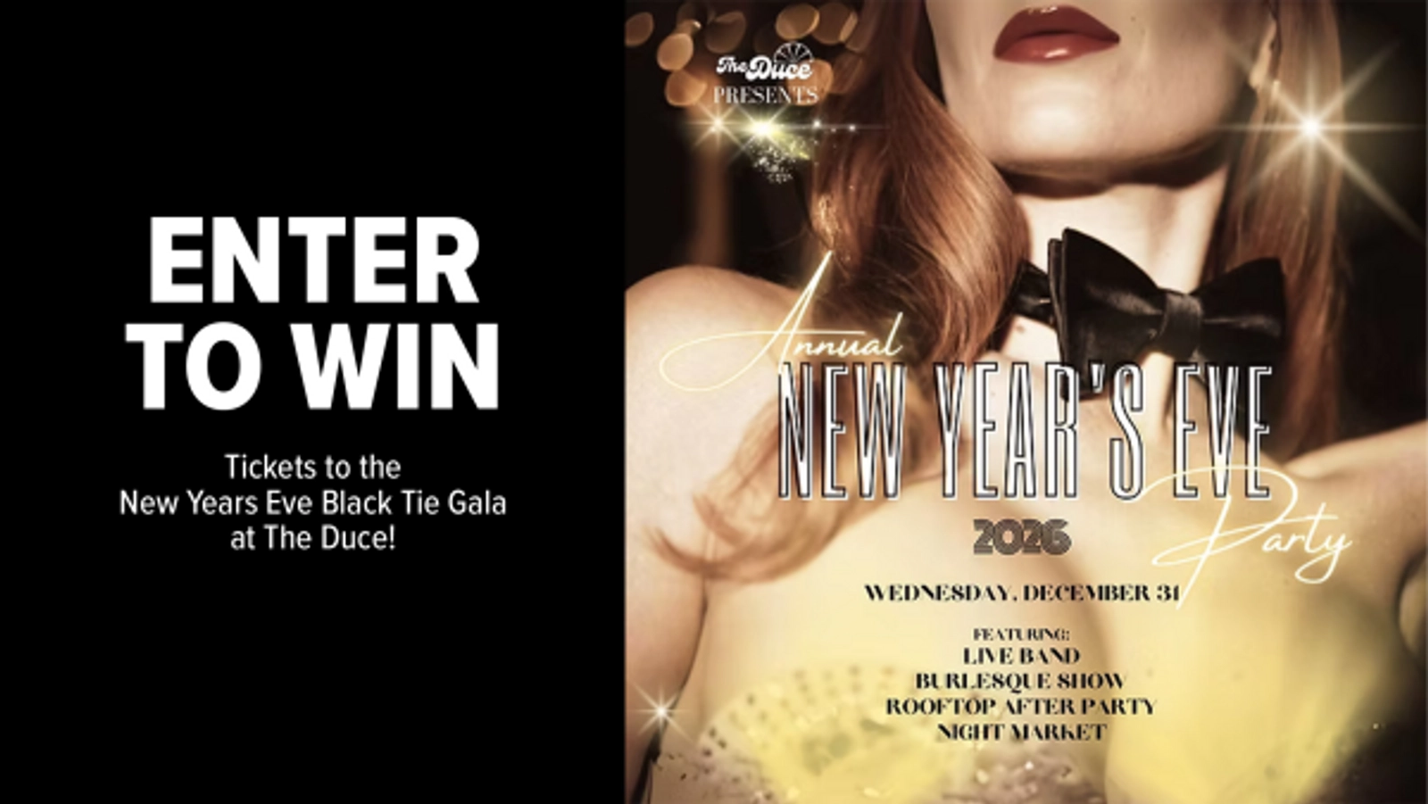 Win Tickets to the New Years Eve Black Tie Gala at The Duce!