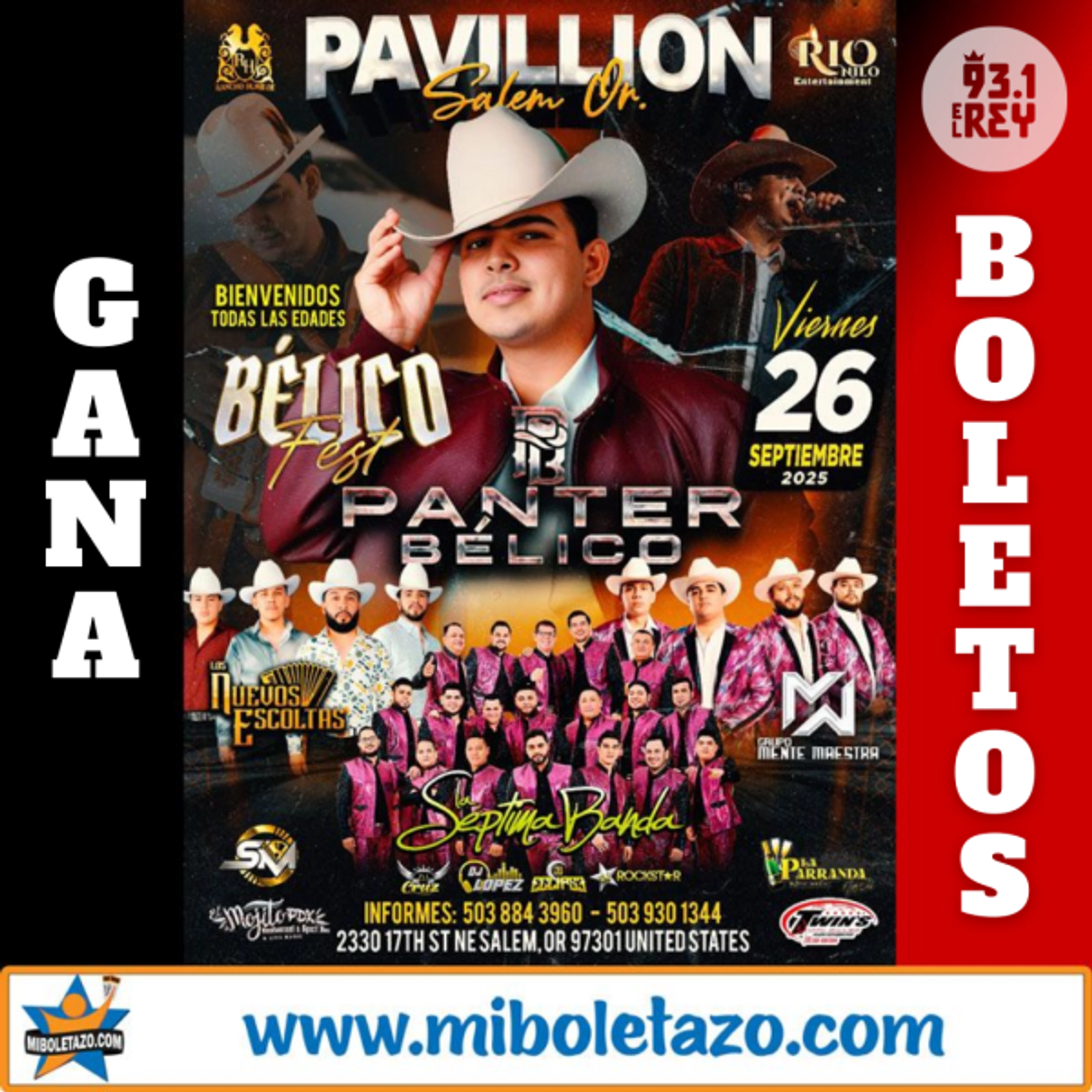 Gana Boletos para Panter Bélico en Salem