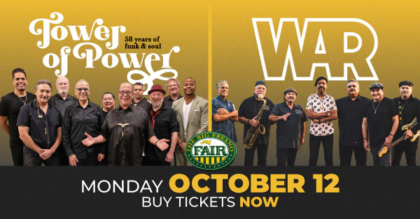 Tower of Power + WAR Live at the Big Fresno Fair Oct. 12th!  Want to Win Tickets?