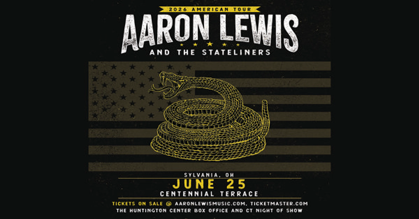 Enter for your chance to win tickets to see Aaron Lewis at Centennial Terrace!