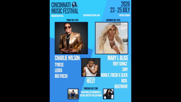 Listen to Mix 92.3 to win tickets to see the Cincinnati Music Festival on July 24th & 25th at Paycor Stadium featuring Charlie Wilson, Mary J Blige, and more.