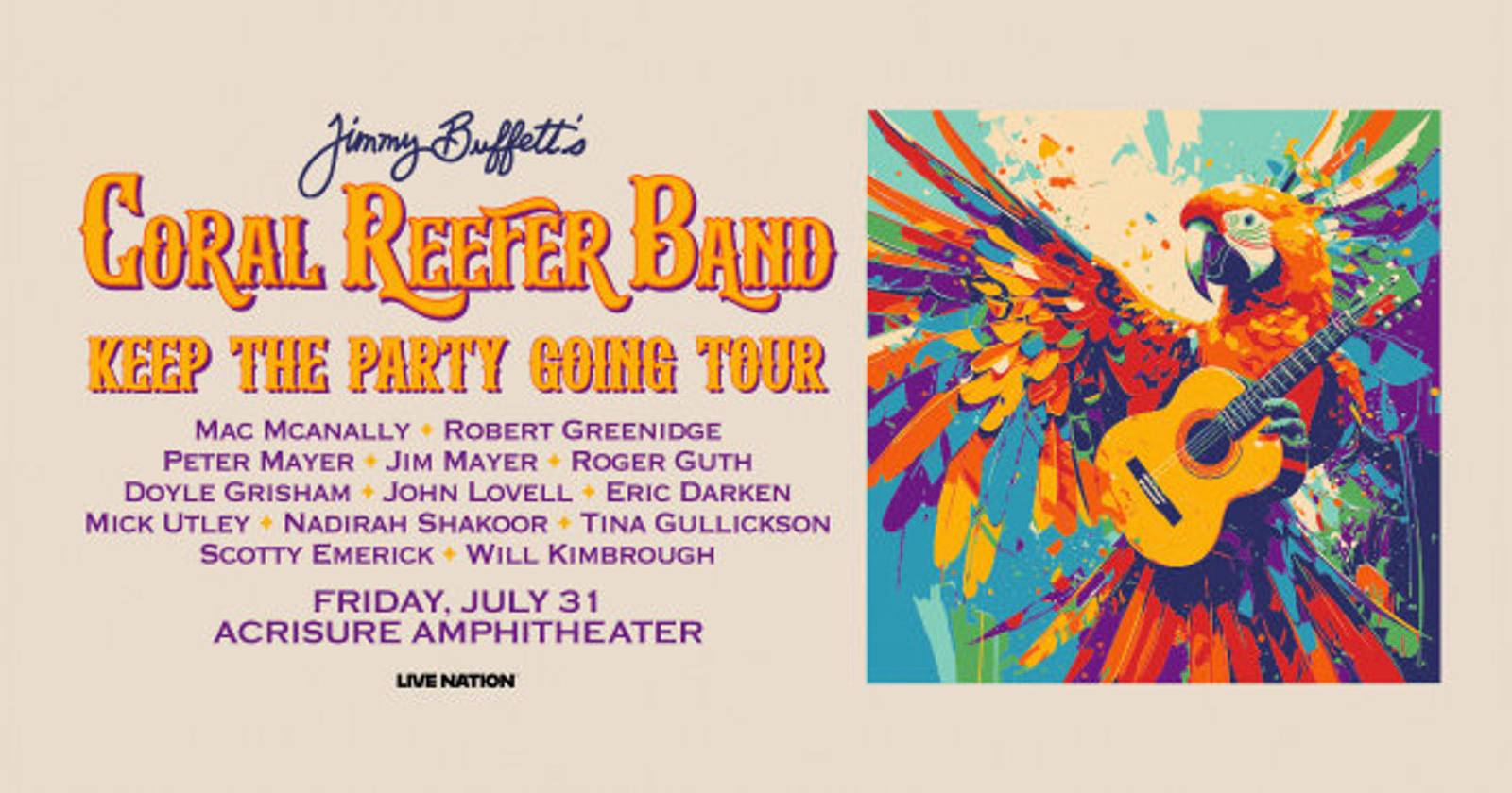 Win tickets to see The Coral Reefer Band!