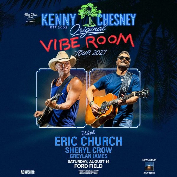 Win tickets to see Kenney Chesney's Original Vibe Room Tour 2027!