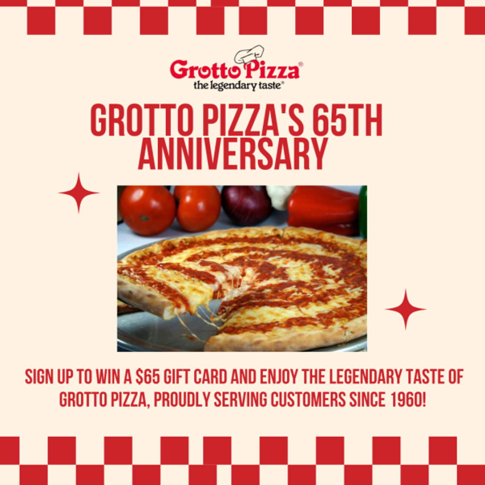 $65 Grotto Pizza Giveaway