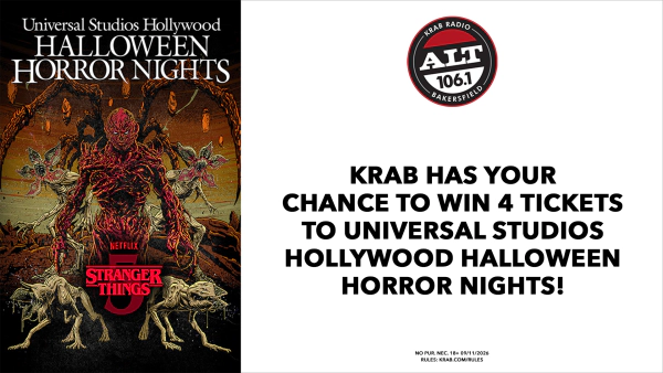 ALT 106.1 KRAB RADIO HAS YOUR CHANCE TO WIN 4 TICKETS TO UNIVERSAL STUDIOS HOLLYWOOD HALLOWEEN HORROR NIGHTS!