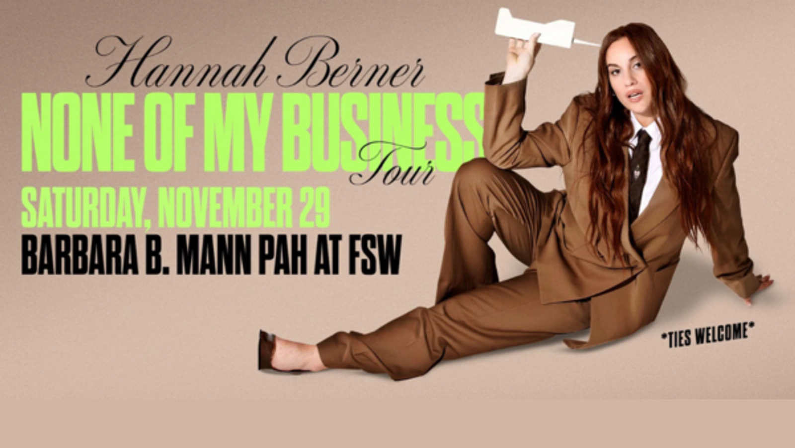 Win Tickets to see Hannah Berner at the Barbara B. Mann PAH