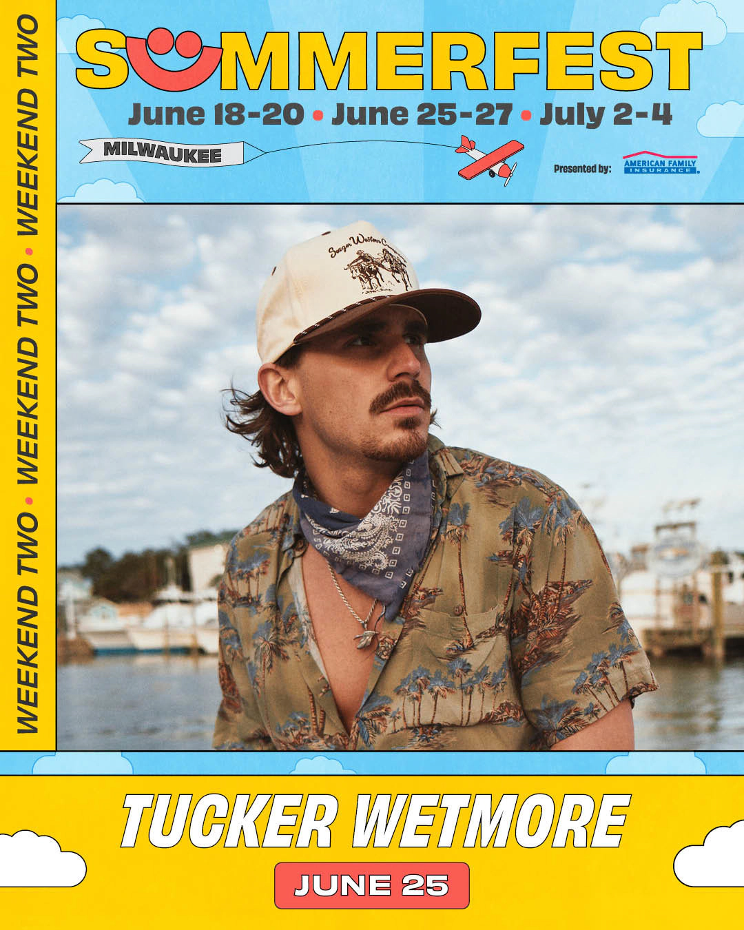 You could win a pair of pit wristbands for Tucker Wetmore at Summerfest on our Instagram!
