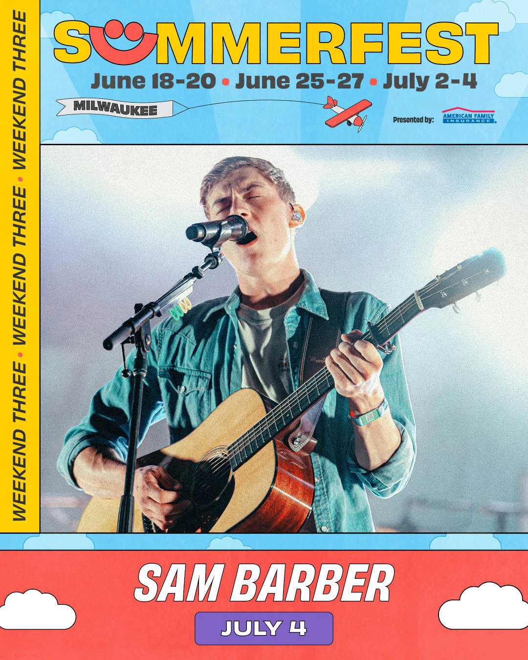 You could win a pair of tickets to see Sam Barber at Summerfest on July 4th!