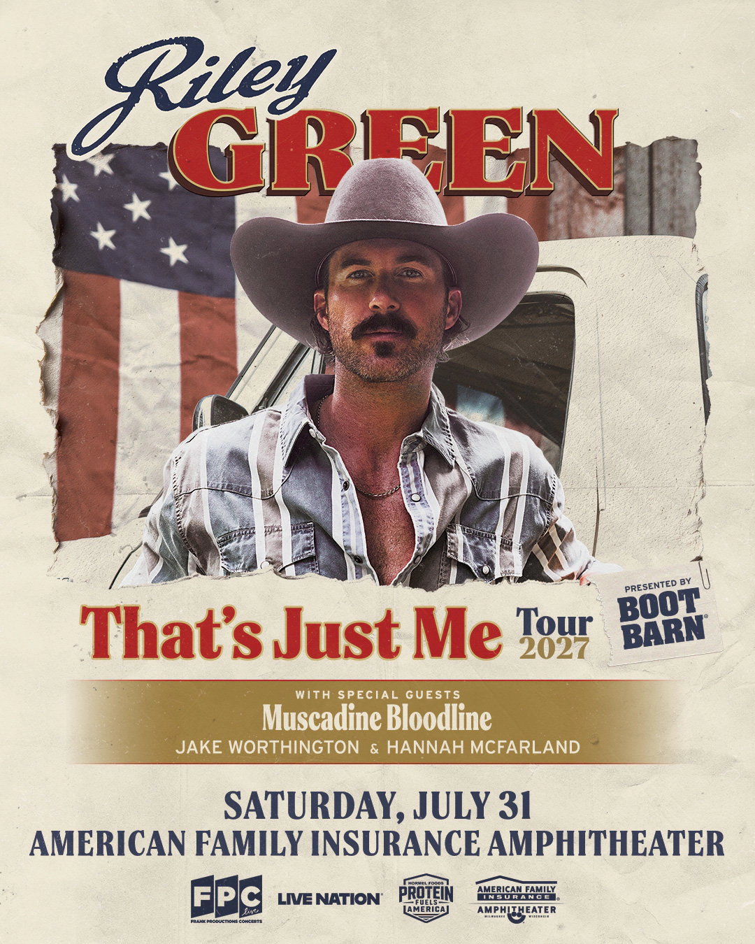 You could win a pair of tickets to see Riley Green at AmFam Amp on our Instagram, @963StarCountry !