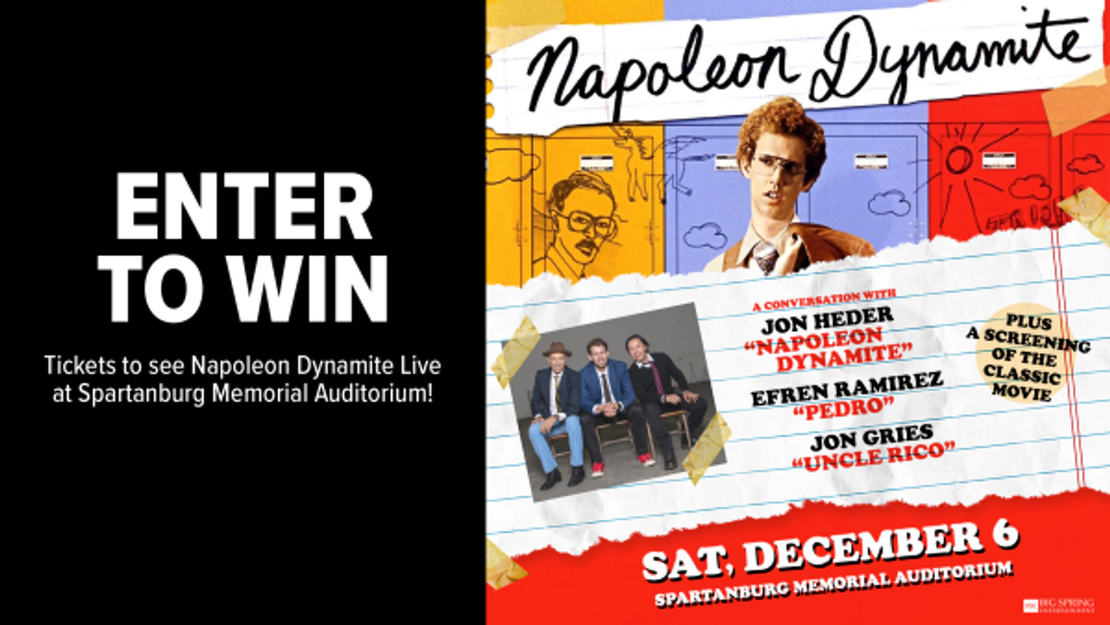 Win Tickets to see Napoleon Dynamite Live at Spartanburg Memorial Auditorium!