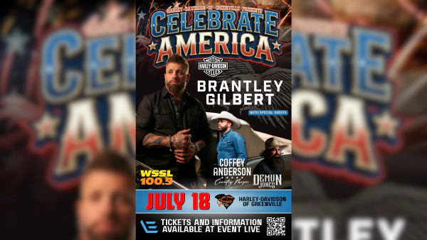 Win tickets to Brantley Gilbert, Coffey Anderson, and Demun Jones at Harley Davidson of Greenville!