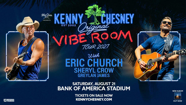 Win tickets to Kenny Chesney's Original Vibe Room Tour in Charlotte!