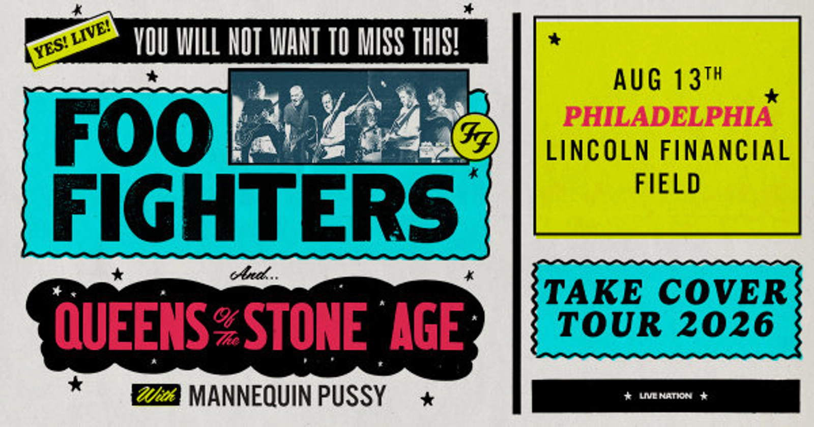 Win tix to see FOO FIGHTERS and QUEENS OF THE STONE AGE with MANNEQUIN PUSSY