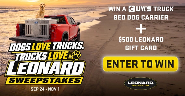 Dogs Love Trucks, Trucks Love Leonard Fall Sweepstakes