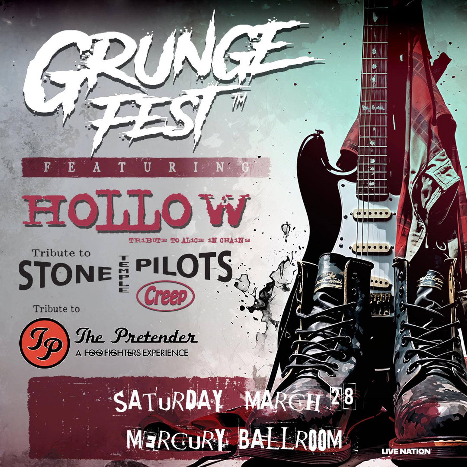 Grunge Fest: Tributes to STP & Alice In Chains & Foo Fighters at Mercury Ballroom on March 28, 2026