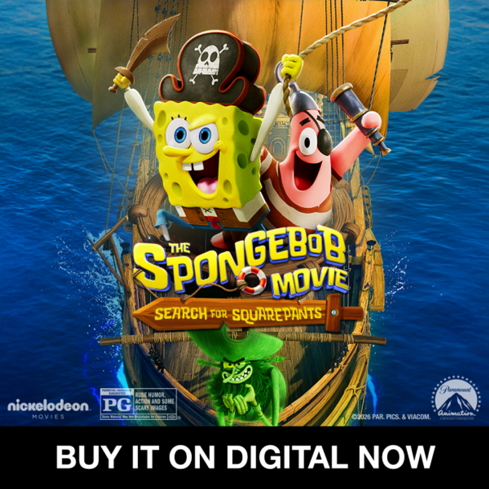 The SpongeBob Movie:  Search for Squarepants  now on digital!