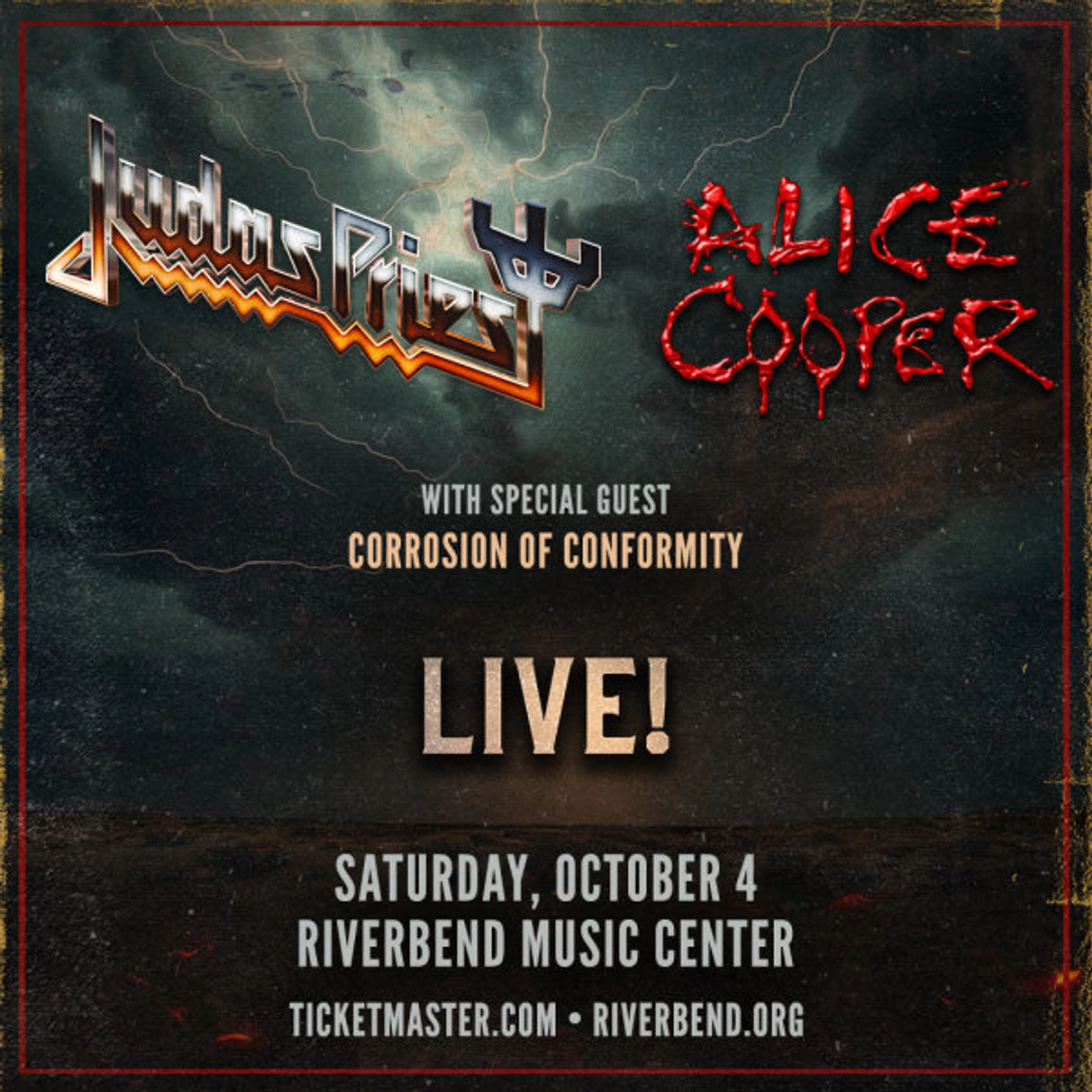 Judas Priest & Alice Cooper at Riverbend Music Center on October 4