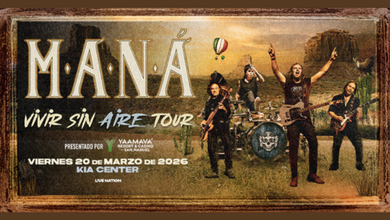 MANÁ Vivir Sin Aire Tour 3/20/2026