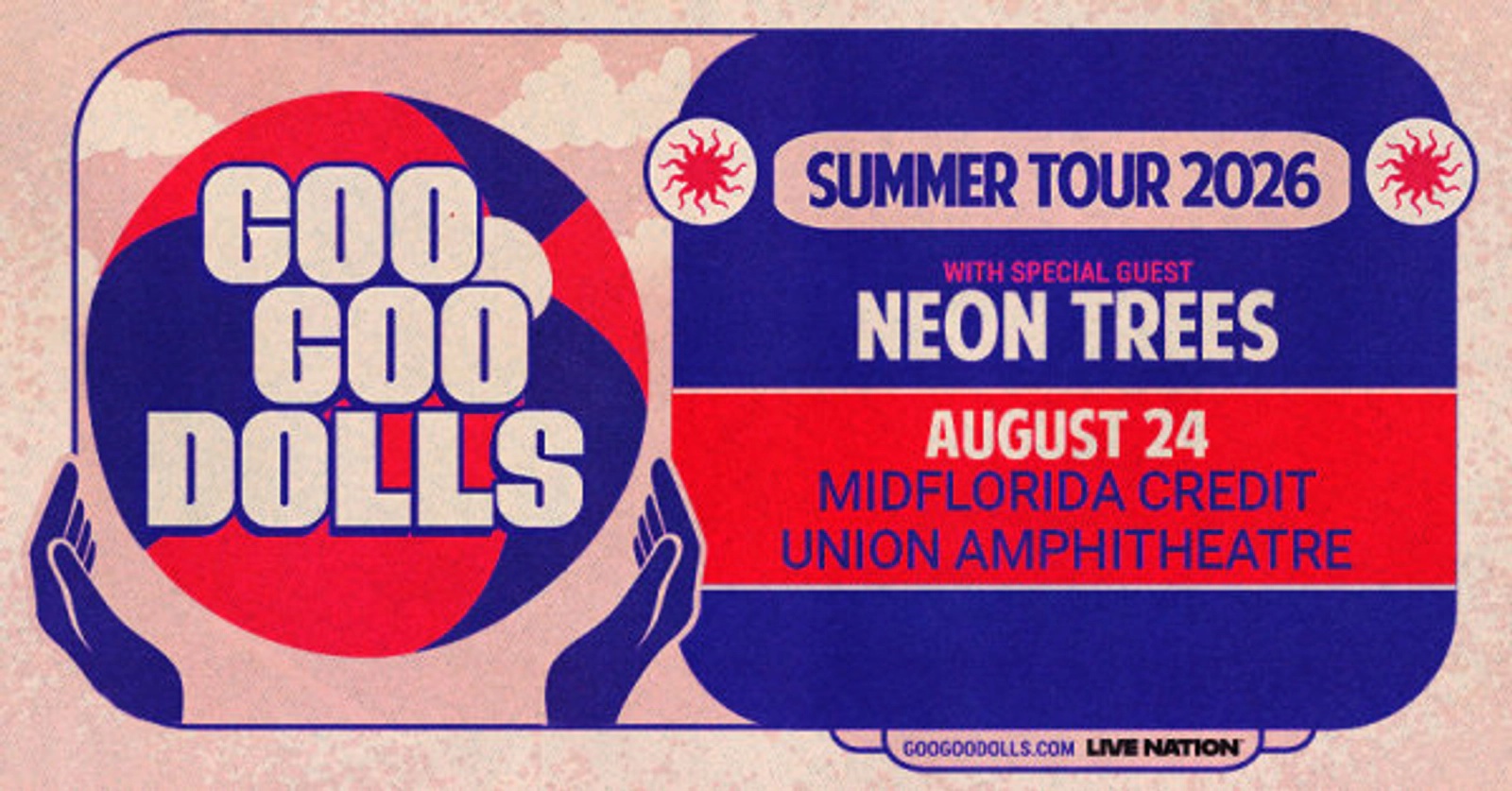 Goo Goo Dolls Summer Tour 2026 with special guest Neon Trees