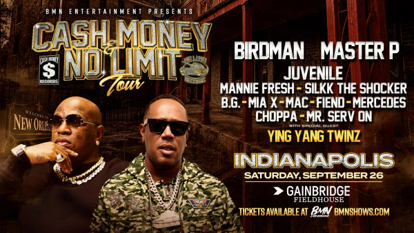 Cash Money & No Limit Records Tour @ Gainbridge Fieldhouse 9.26.26 Ticket Giveaway