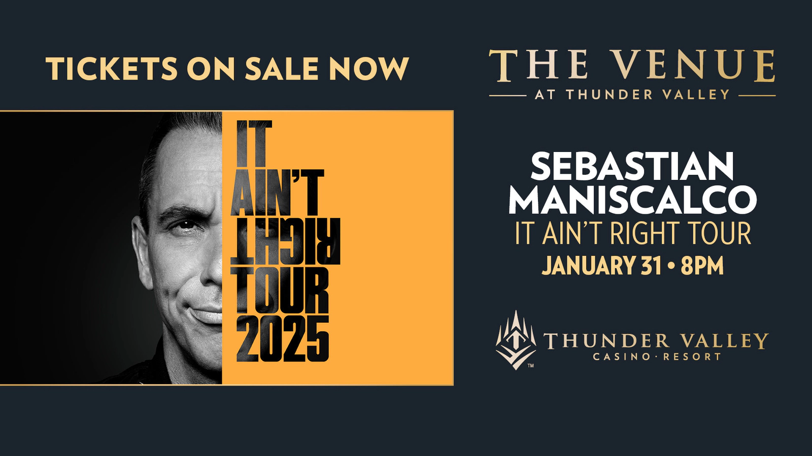 Win Tickets To see Sebastian Maniscalco January 31st at The Venue at