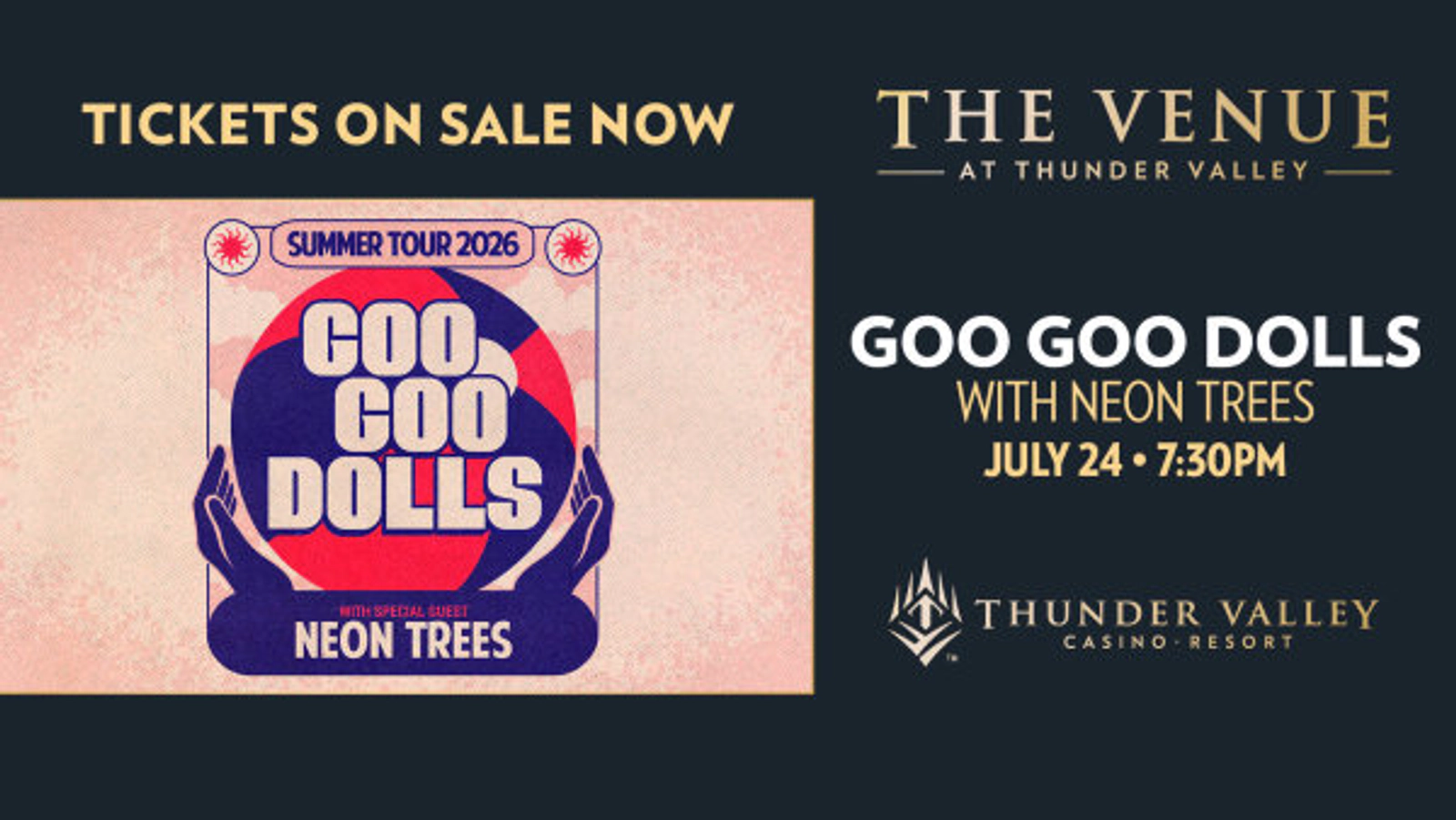 Enter For A Chance To Win Tickets To See Goo Goo Dolls Coming July 24th To The Venue At Thunder Valley!