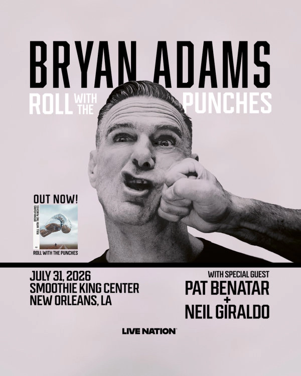Win 2 tickets to see Bryan Adams at Smoothie King Center in New Orleans 7/31