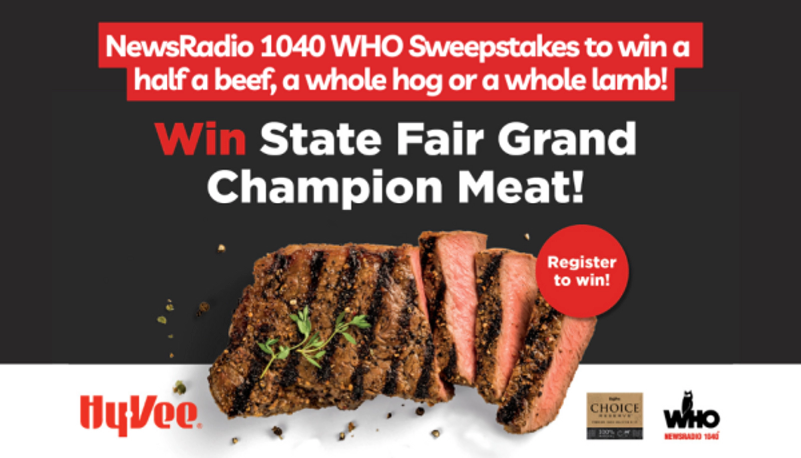 Hy-Vee Iowa State Fair Grand Champion Livestock Meat Locker Sweepstakes