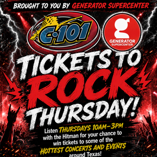 Tickets to Rock Thursdays on C101! Brought to you by Generator Supercenter!