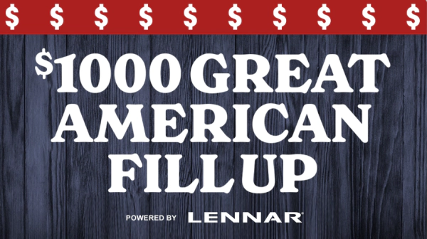 $1,000 Great American fill-up