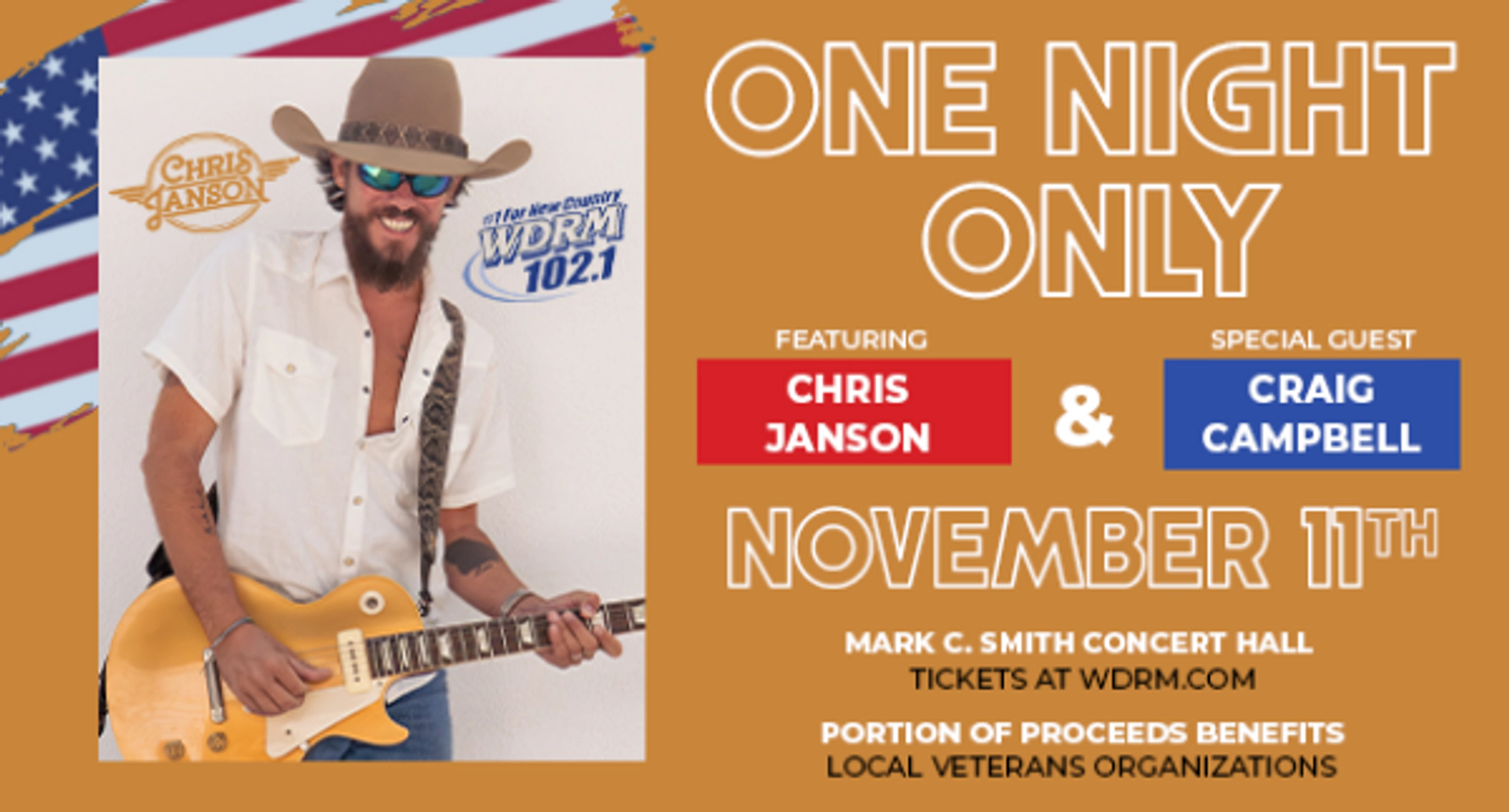 Win tickets to ONE NIGHT ONLY with Chris Janson and Craig Campbell!